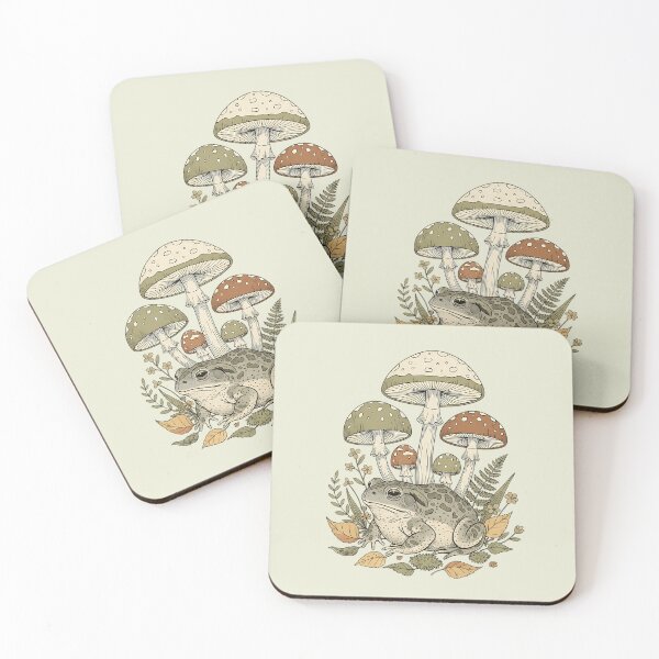 Item preview, Toad with Mushrooms Autumn Leaves and Wildflowers designed and sold by BirdsnStuff.
