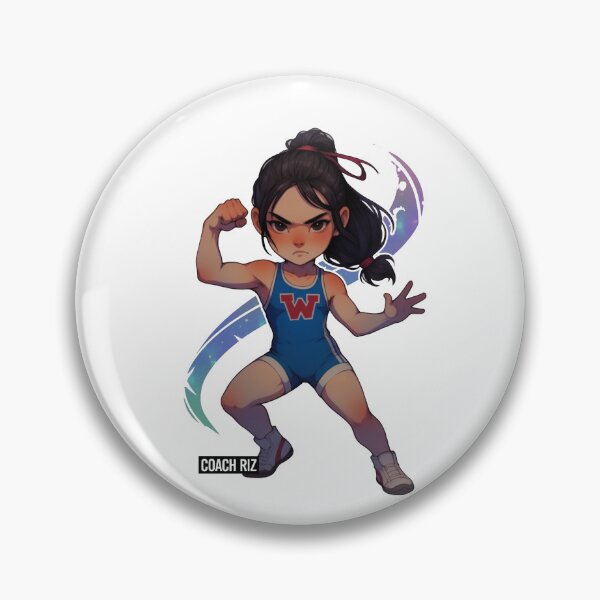 Item preview, Pretty Cartoon Wrestler - Fierce Girl Wrestler Art designed and sold by Coach-Riz.