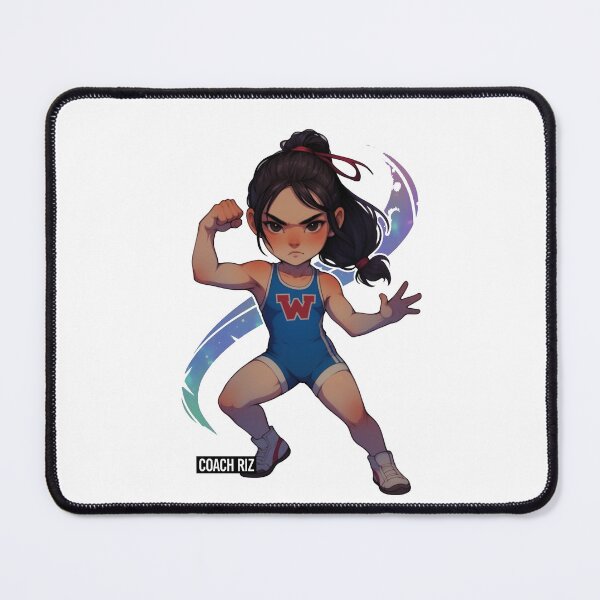 Item preview, Pretty Cartoon Wrestler - Fierce Girl Wrestler Art designed and sold by Coach-Riz.