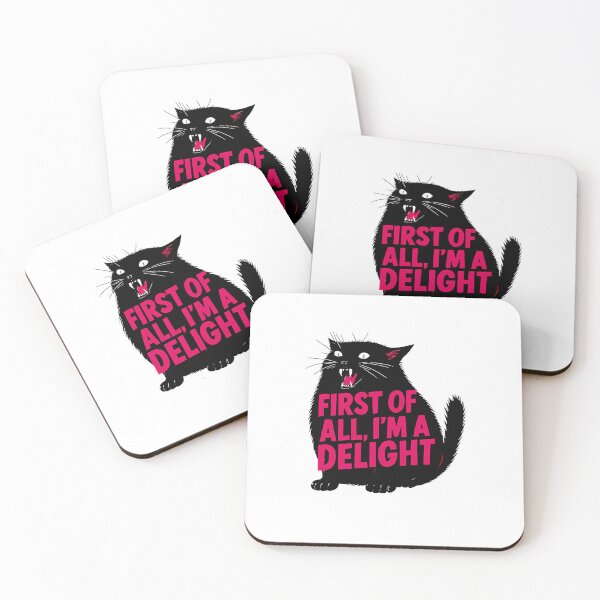 Item preview, First Of All I'M A Delight Roaring Black Cat Saying  designed and sold by jeffwend.