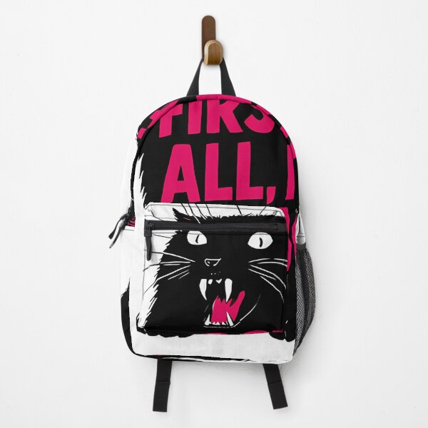 Item preview, First Of All I'M A Delight Roaring Black Cat Saying  designed and sold by jeffwend.