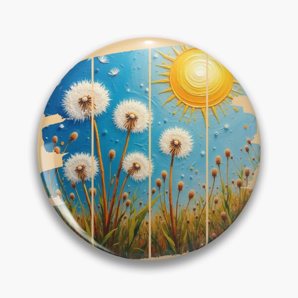 Item preview, Golden Sun & Dandelions - Segmented Impressionist Meadow  designed and sold by PriyaMagic.