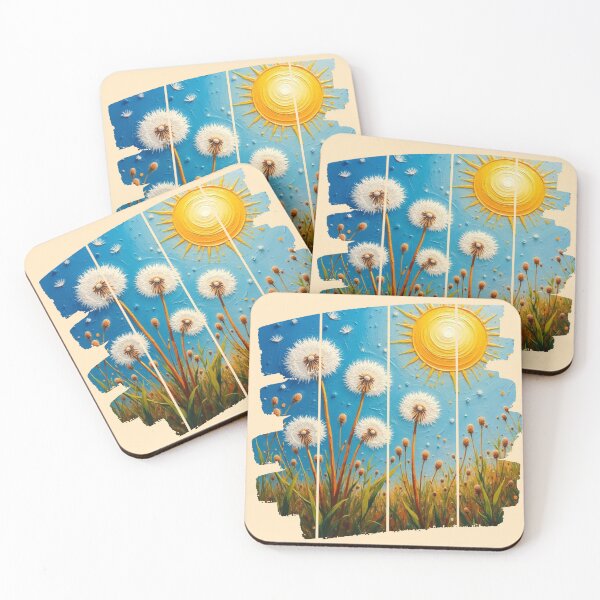 Item preview, Golden Sun & Dandelions - Segmented Impressionist Meadow  designed and sold by PriyaMagic.