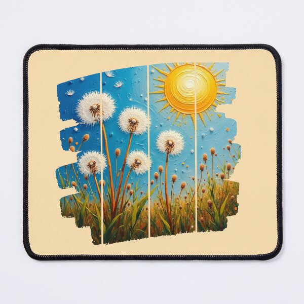 Item preview, Golden Sun & Dandelions - Segmented Impressionist Meadow  designed and sold by PriyaMagic.
