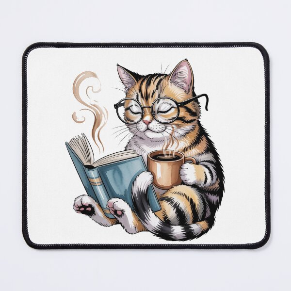 Item preview, Coffee Cat Lover funny bookworm designed and sold by QuiteOrbit.
