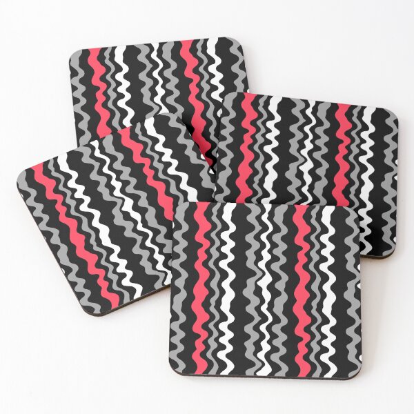 Item preview, Vertical curved stripes of gray red black colors designed and sold by fuzzyfox.