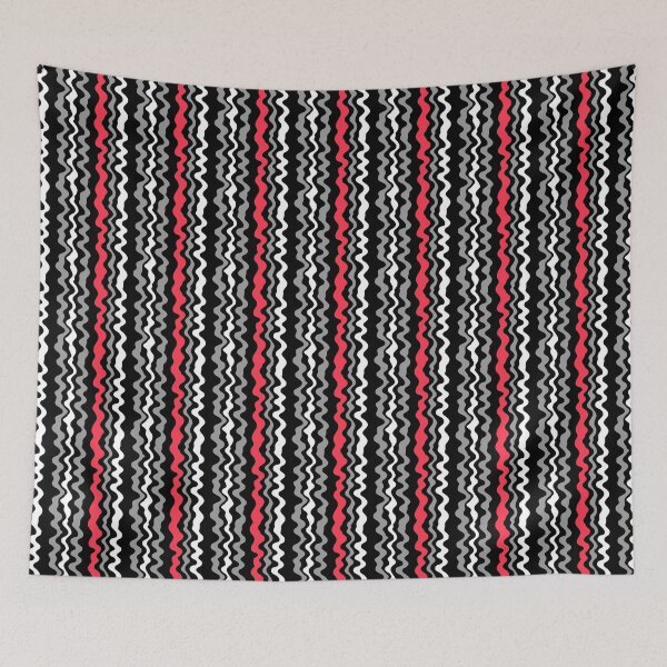 Item preview, Vertical curved stripes of gray red black colors designed and sold by fuzzyfox.