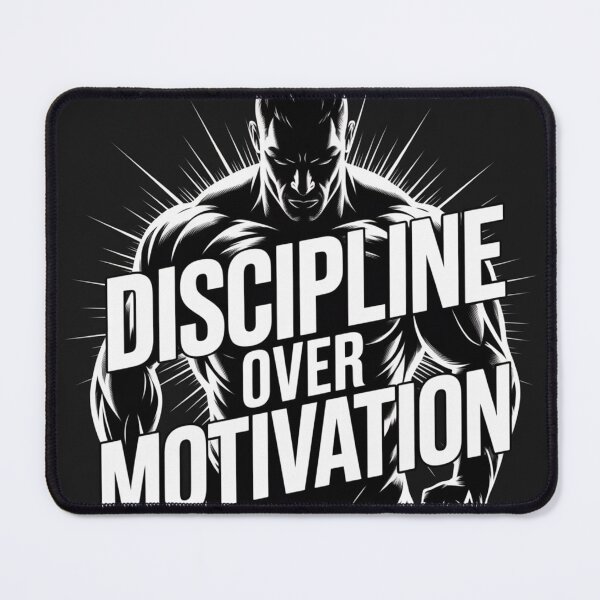Item preview, Discipline Over Motivation – Minimalist Fitness Quote Gym Design designed and sold by No-Excuse-Lab.