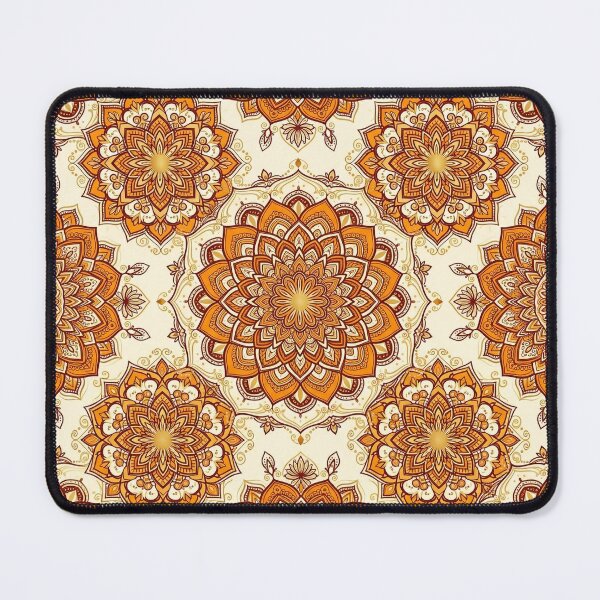 Item preview, Harmonious Mandala Blossom – Traditional Ivory and Gold Ornament designed and sold by OpenDreamArts.