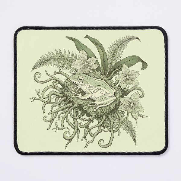 Item preview, Tree Frog on Mossy Root Ball with Orchids and Ferns designed and sold by BirdsnStuff.