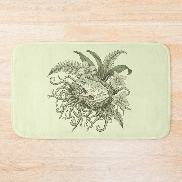 Item preview, Tree Frog on Mossy Root Ball with Orchids and Ferns designed and sold by BirdsnStuff.