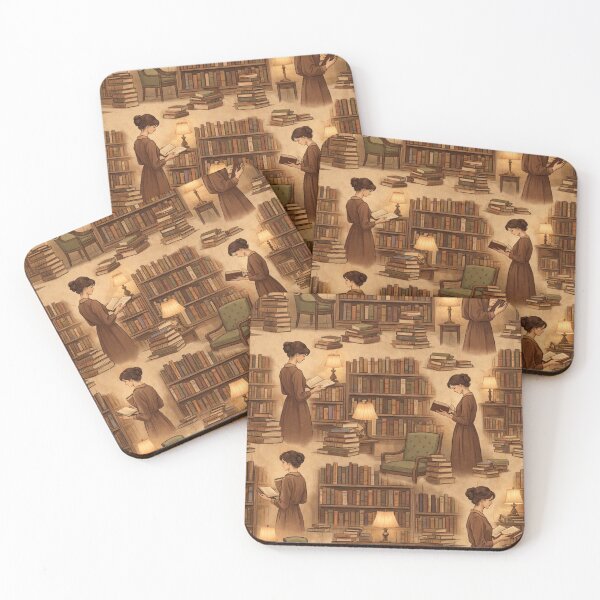 Item preview, The Quiet Reader: Antique Bookstore & Bibliophile Seamless Art designed and sold by OpenDreamArts.