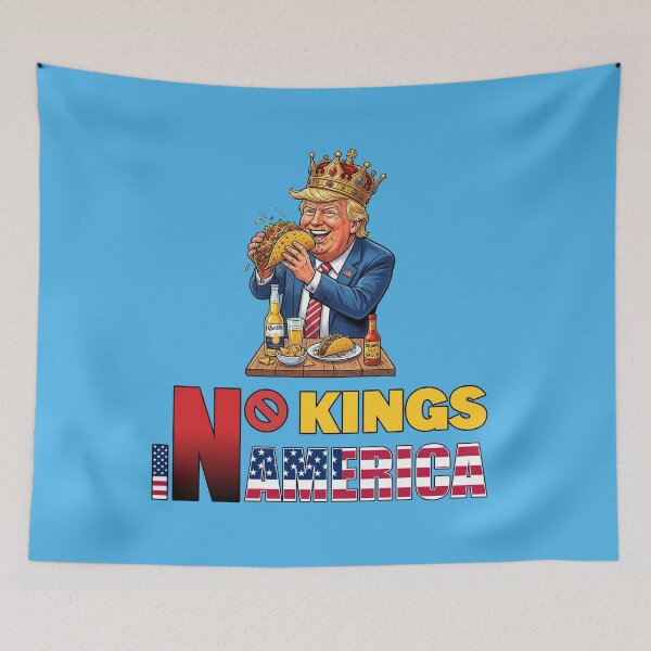 Item preview, NO KINGS IN AMERICAN - #4BB4EA designed and sold by Marlon Oseguera.