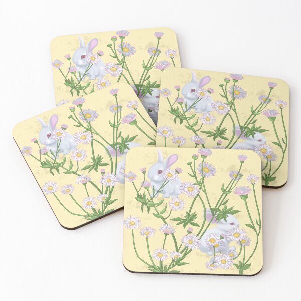 Item preview, Bunnies and Daisies Pale Yellow designed and sold by splungecoyote.