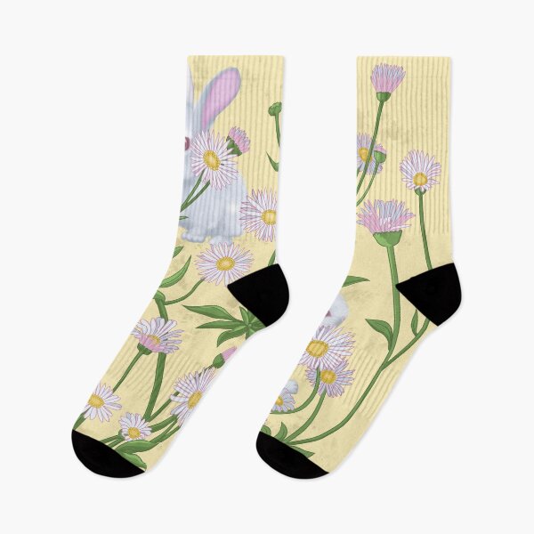 Item preview, Bunnies and Daisies Pale Yellow designed and sold by splungecoyote.