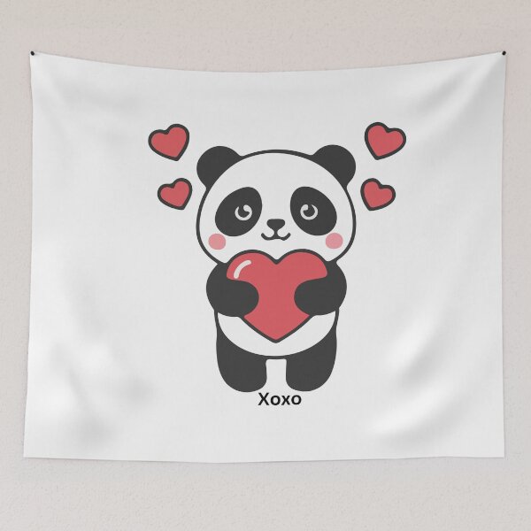 Item preview, Cute Panda Holding Heart Kawaii Love Cartoon Adorable Design designed and sold by CozyMomDesigns.