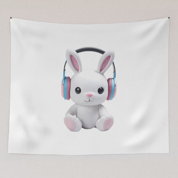Item preview, Rabbit Wearing Headphones  designed and sold by popcorn75.