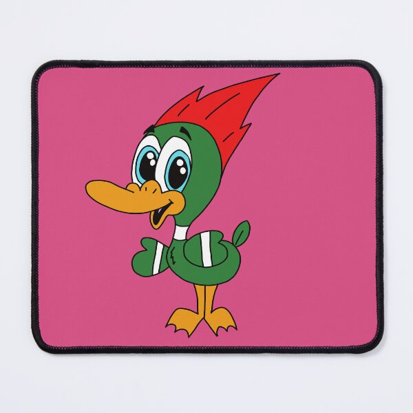 Item preview, David the Duck Cute Kawaii Green Duck with Red Mohawk designed and sold by CozyCritters8.