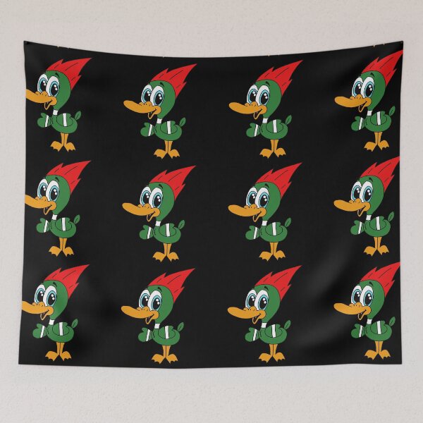 Item preview, David the Duck Cute Kawaii Green Duck with Red Mohawk designed and sold by CozyCritters8.