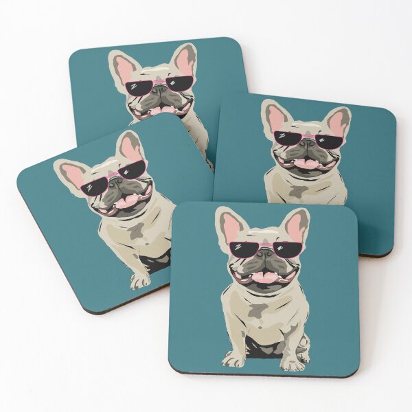 Item preview, Cream French Bulldog with pink sunglasses designed and sold by Mountain-Point.