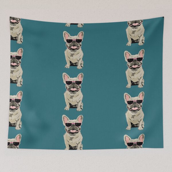 Item preview, Cream French Bulldog with pink sunglasses designed and sold by Mountain-Point.