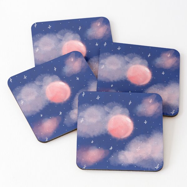 Item preview, Pink moon starry sky designed and sold by Tiny-Sugar-Dove.