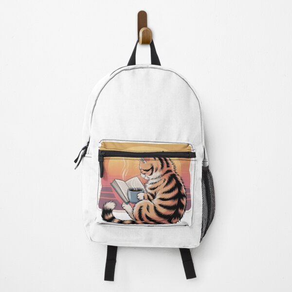 Item preview, Retro Cat Reading Funny Book Lover Coffee  designed and sold by QuiteOrbit.