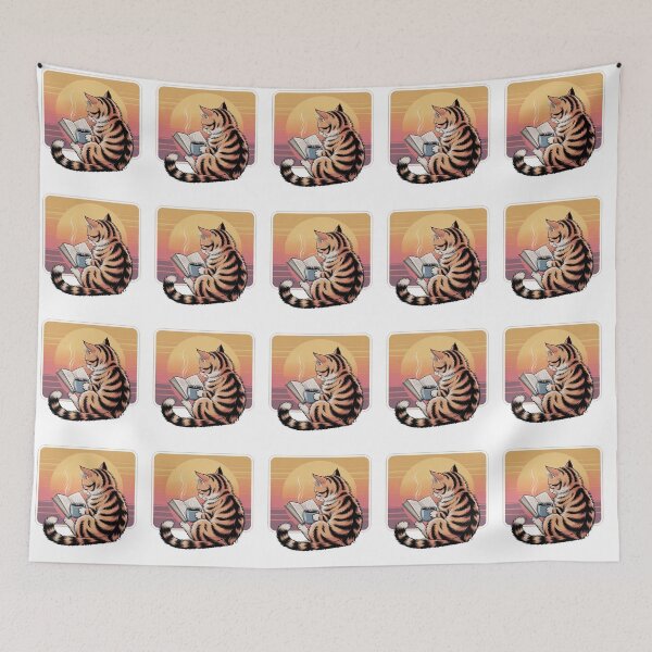Item preview, Retro Cat Reading Funny Book Lover Coffee  designed and sold by QuiteOrbit.