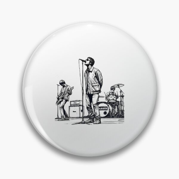 Item preview, Minimalist Line Art Of Oasis Performing  Retro Britpop Band  designed and sold by Zootles.