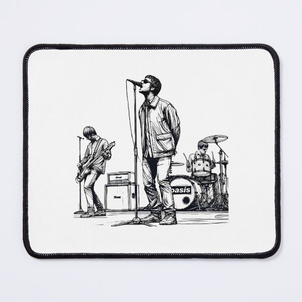 Item preview, Minimalist Line Art Of Oasis Performing Retro Britpop Band designed and sold by Zootles.