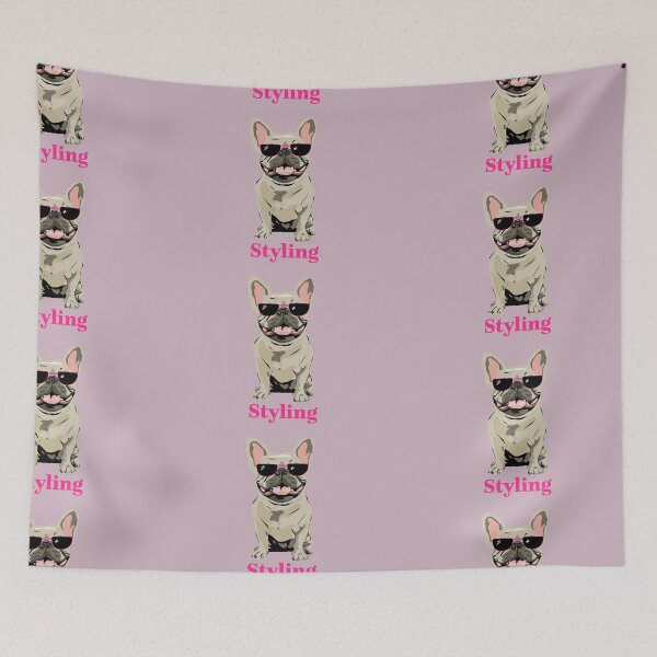 Item preview, Cream French Bulldog with pink sunglasses designed and sold by Mountain-Point.