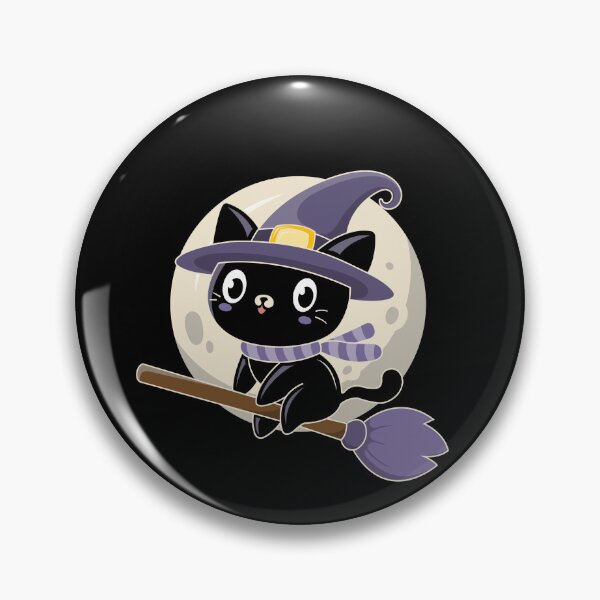 Item preview, Moon Raised Me Gently – Cute Kawaii Black Witch Cat on Broom Aesthetic designed and sold by DREEMBLOOM Designs.
