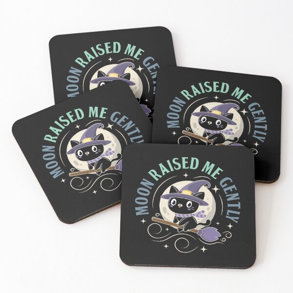 Item preview, Moon Raised Me Gently – Cute Kawaii Black Witch Cat on Broom Aesthetic designed and sold by DREEMBLOOM Designs.
