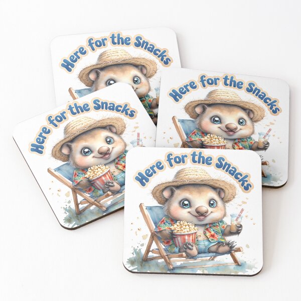 Item preview, Wombat on Vacation - Here for the Snacks designed and sold by ArtisticDesignsbyLinda.