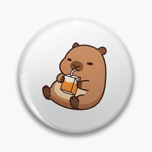 Item preview, Juice Break Capybara Sticker – Cute Lazy Chill Animal Kawaii Design designed and sold by Epic.