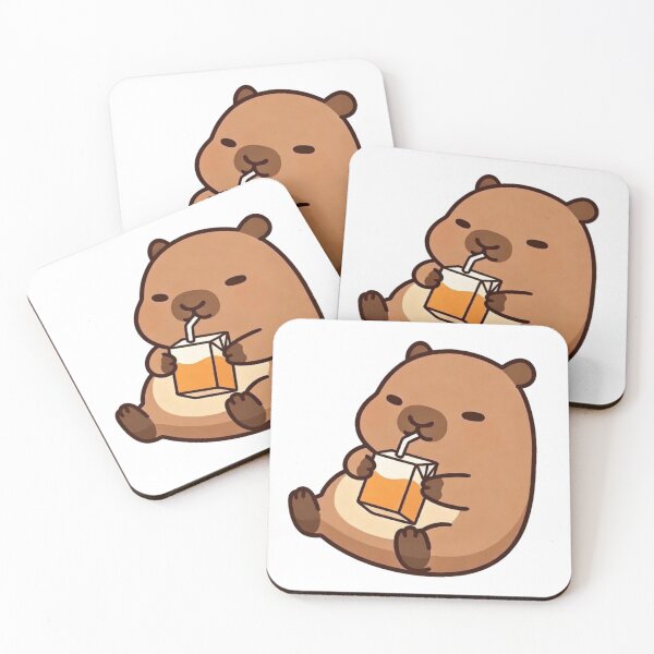 Item preview, Juice Break Capybara Sticker – Cute Lazy Chill Animal Kawaii Design designed and sold by Epic.