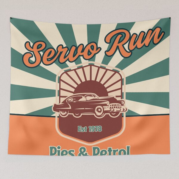Item preview, Servo Run Retro Vintage Australian Car Shirt | Pies and Petrol Aussie Graphic designed and sold by Dimu Co..