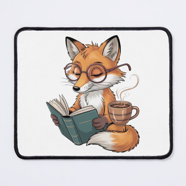 Item preview, fox reading book designed and sold by QuiteOrbit.