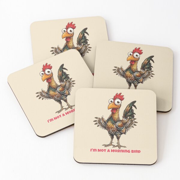 Item preview, Funny Shocked Rooster Cartoon - Colorful Morning Bird Illustration designed and sold by M.Store.