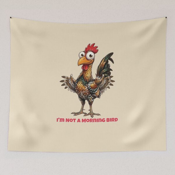 Item preview, Funny Shocked Rooster Cartoon - Colorful Morning Bird Illustration designed and sold by M.Store.