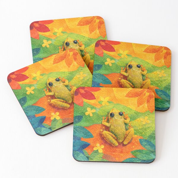 Item preview, Cute Frog, Papercut Collage Childrens Book Illustration, designed and sold by SWSandraWechner.