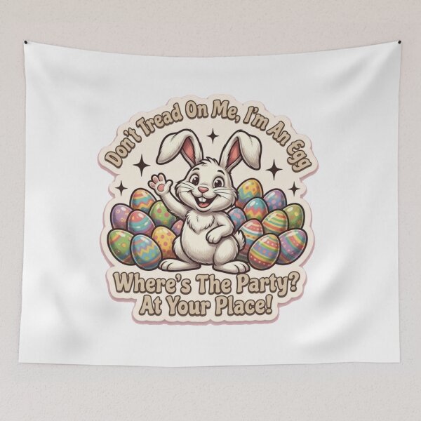 Item preview, Don't Tread On Me I'm An Egg - Comical Easter Bunny Sticker designed and sold by harmonybaby0106.