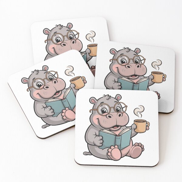 Item preview, Book Lover Hippo designed and sold by QuiteOrbit.