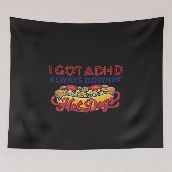 Item preview, Always Downin Hot Dogs Funny Vintage Food Lover Retro Cartoon Design designed and sold by kiralynstration.