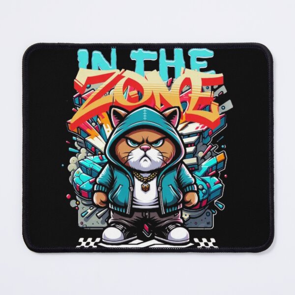 Item preview, In The Zone Angry Cat - Intense Edgy Streetwear designed and sold by GenZFashion000.