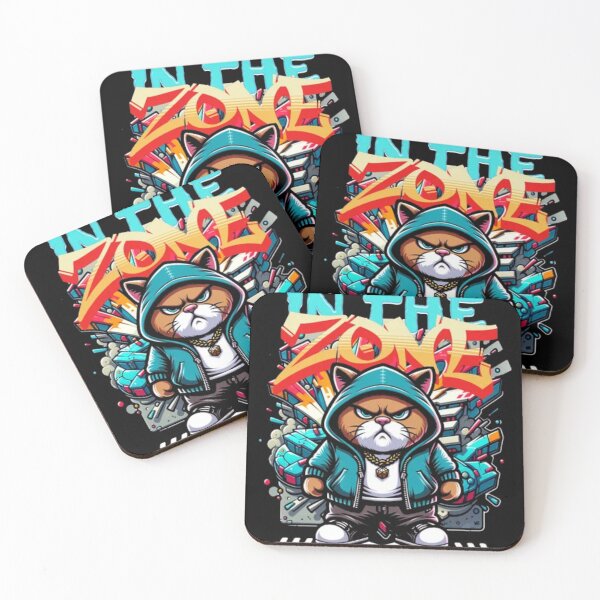 Item preview, In The Zone Angry Cat - Intense Edgy Streetwear designed and sold by GenZFashion000.