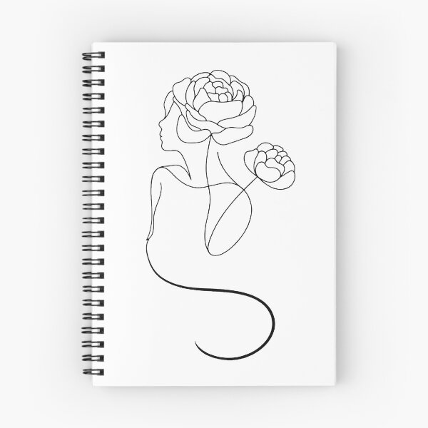 Item preview, Stylized Woman: Minimalist Line Art of Beauty and Flowers designed and sold by NoraStudioArt.