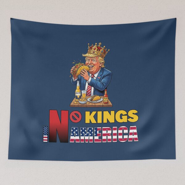 Item preview, NO KINGS IN AMERICAN - #1E3A5C designed and sold by Marlon Oseguera.
