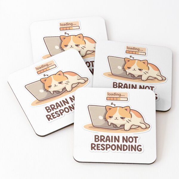 Item preview, Brain Not Responding – Funny Lazy Cat Loading Sticker . designed and sold by ZenGrowth4.
