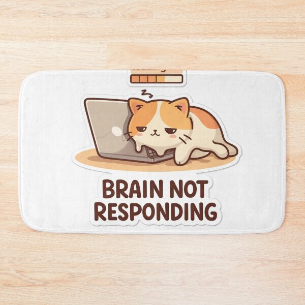 Item preview, Brain Not Responding – Funny Lazy Cat Loading Sticker . designed and sold by ZenGrowth4.